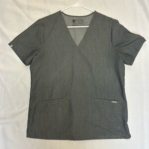 Figs Casma Three Pocket Scrub Top Women’s L Graphite Gray